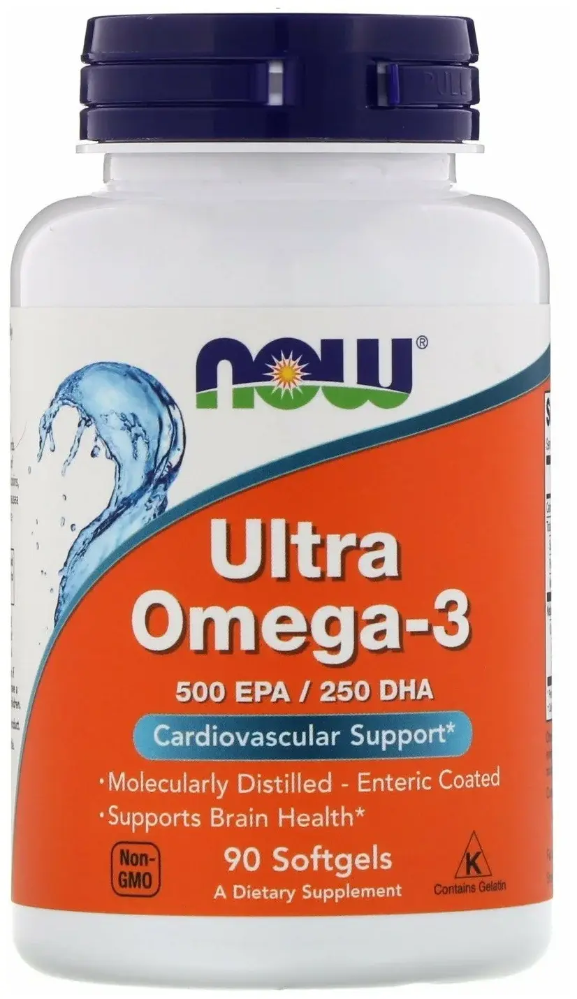 Витамины NOW Омега-3 Защита сердечно-сосудистой системы, 500DHA/250EPA, 90 шт в Волгограде