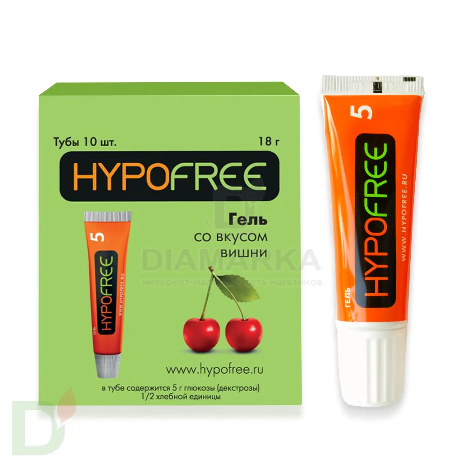 Гель HYPOFREE 0,5 ХЕ Вишня, упак. 10 туб