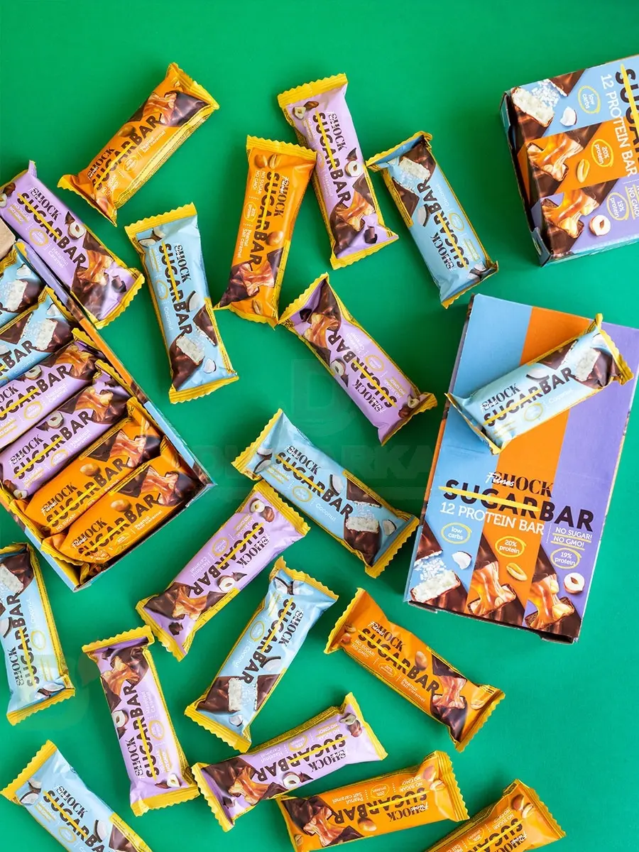 Батончик протеиновый FitnesShock Шоколадная карамель-фундук 50гр. в Волгограде