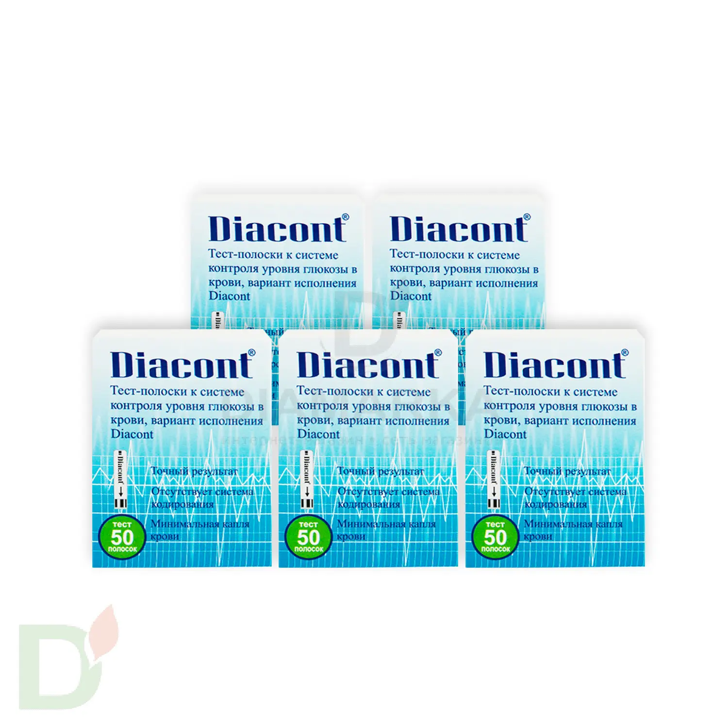 АКЦИЯ! Тест-полоски Диаконт № 250 (5 пачек № 50)