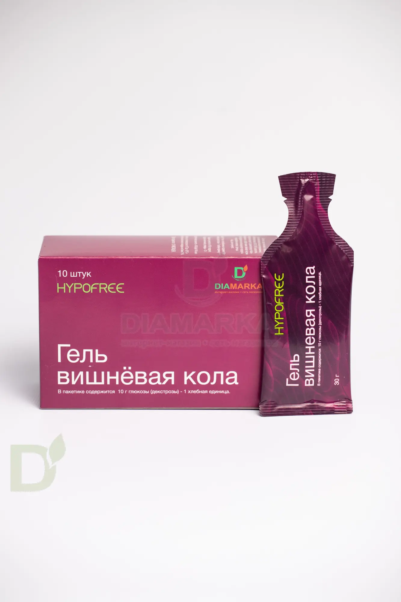 Гель HYPOFREE DIAMARKA 1ХЕ Вишневая Кола, мягкая упаковка, 10 саше по 30мл в Волгограде