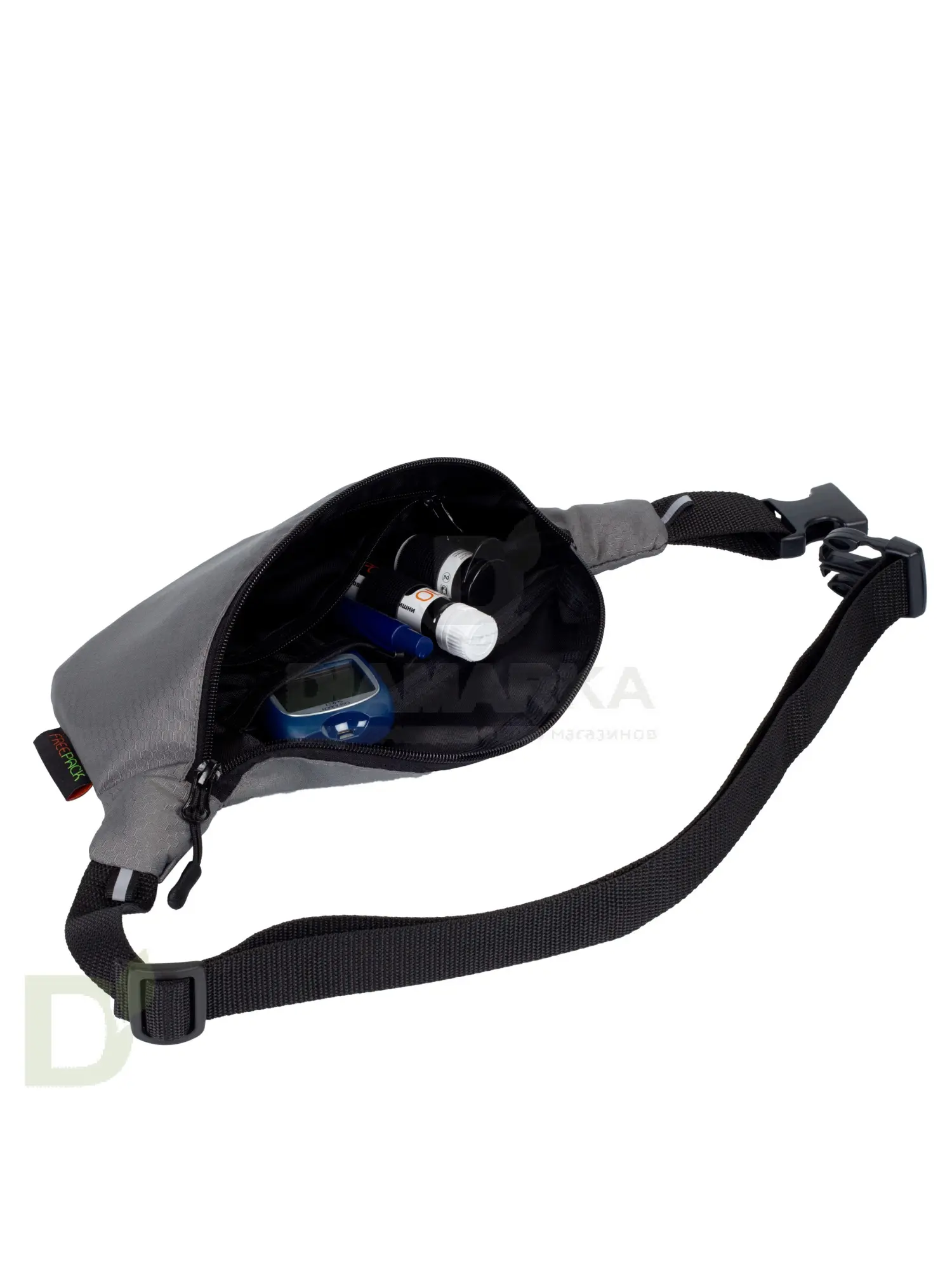 Сумка на пояс FREEPACK серая