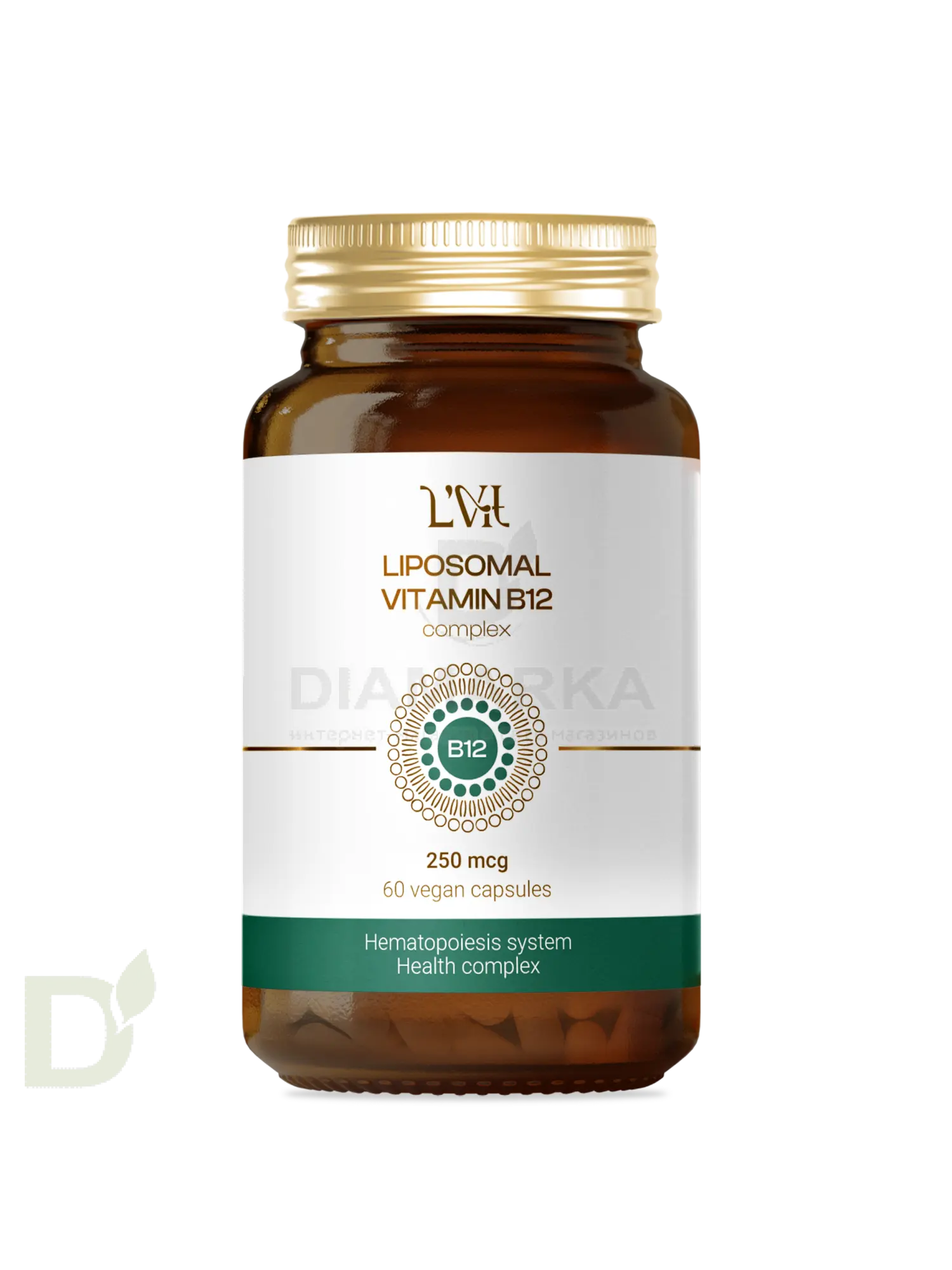 Витамины L'Vit Liposomal Vitamin B12+B9 complex, 250+200 мг в 1 капсуле, 60 капс в Волгограде