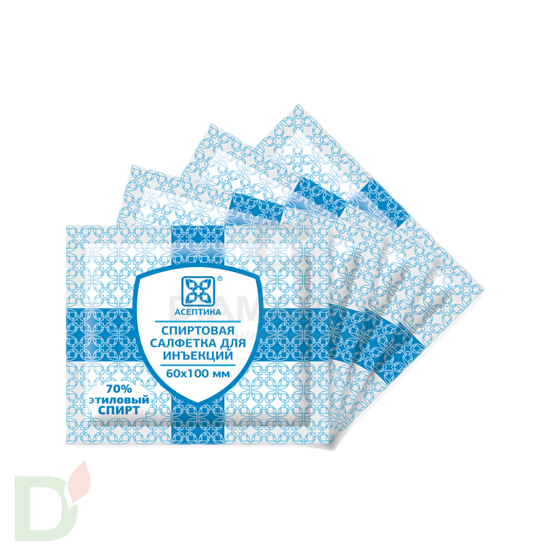 Салфетки спиртовые АСЕПТИКА 60*100, 100шт. в уп.