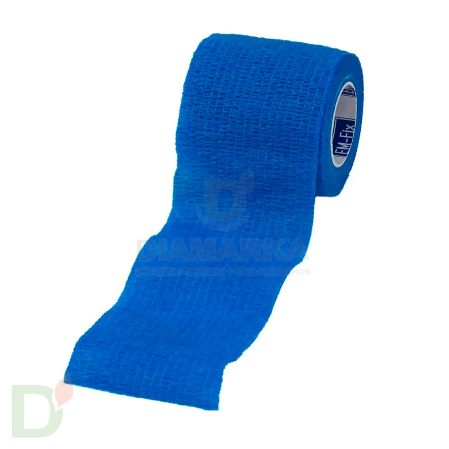 Бинт эластичный когезивный EM-fix krep Синий, 5 см х 4,5 м в Волгограде