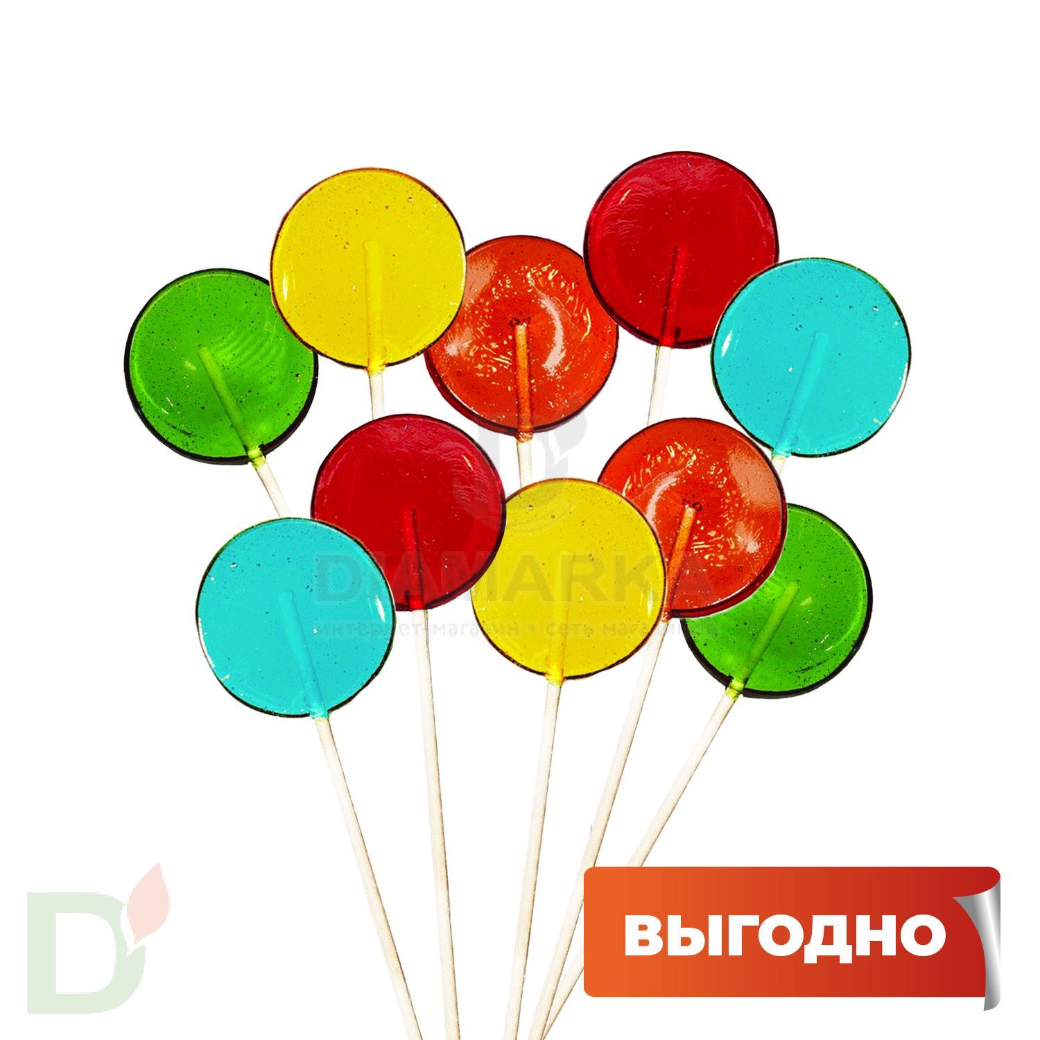 Леденцы на палочке без сахара Bonbon, 10шт по 8гр