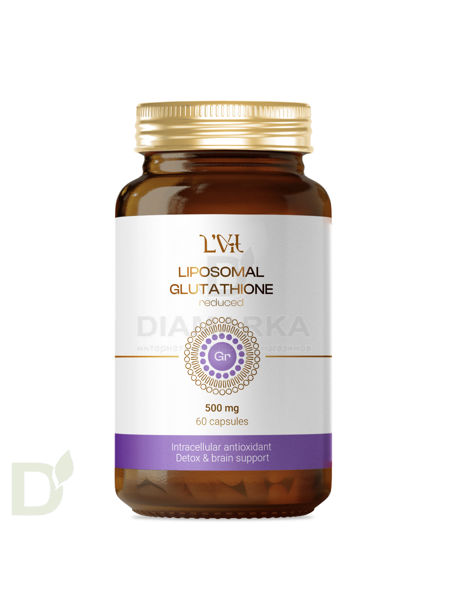 Витамины L'Vit Liposomal Glutathione/Глутатион, 200 мг в 1 капсуле, 60 капс в Волгограде