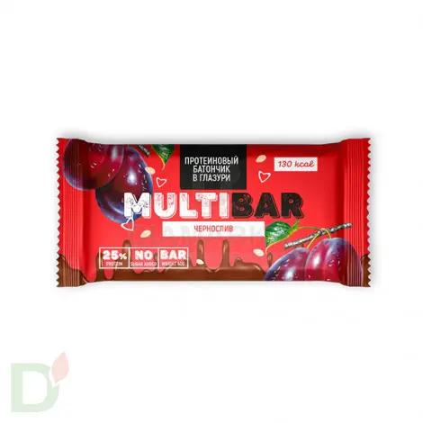 Батончик протеиновый Мультибар в глазури с черносливом 40гр в Волгограде