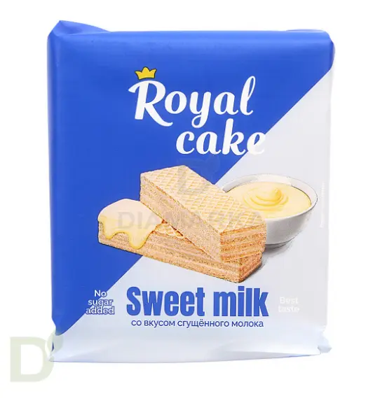 Вафли Royal cake со вкусом «СГУЩЕНОЕ МОЛОКО» без сахара, 120 г в Волгограде